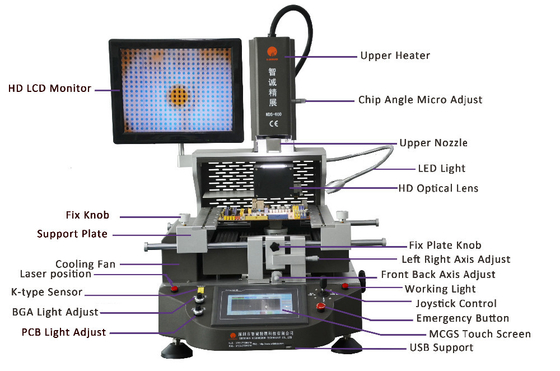 WDS-600 Laptop BGA Machine IC PCB Desoldering Machine 1200W Heating Power